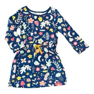 Hanna Andersson Navy Colorful Floral Print Dress